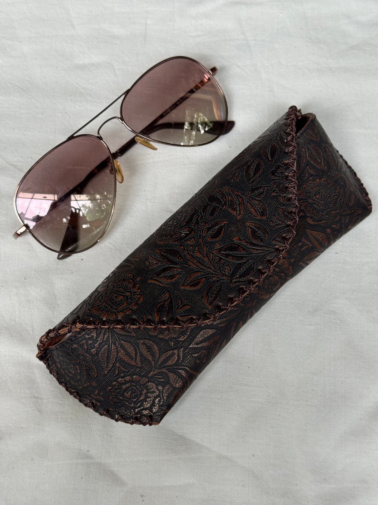 Leather handcrafted goggles / spectacles case - color options available