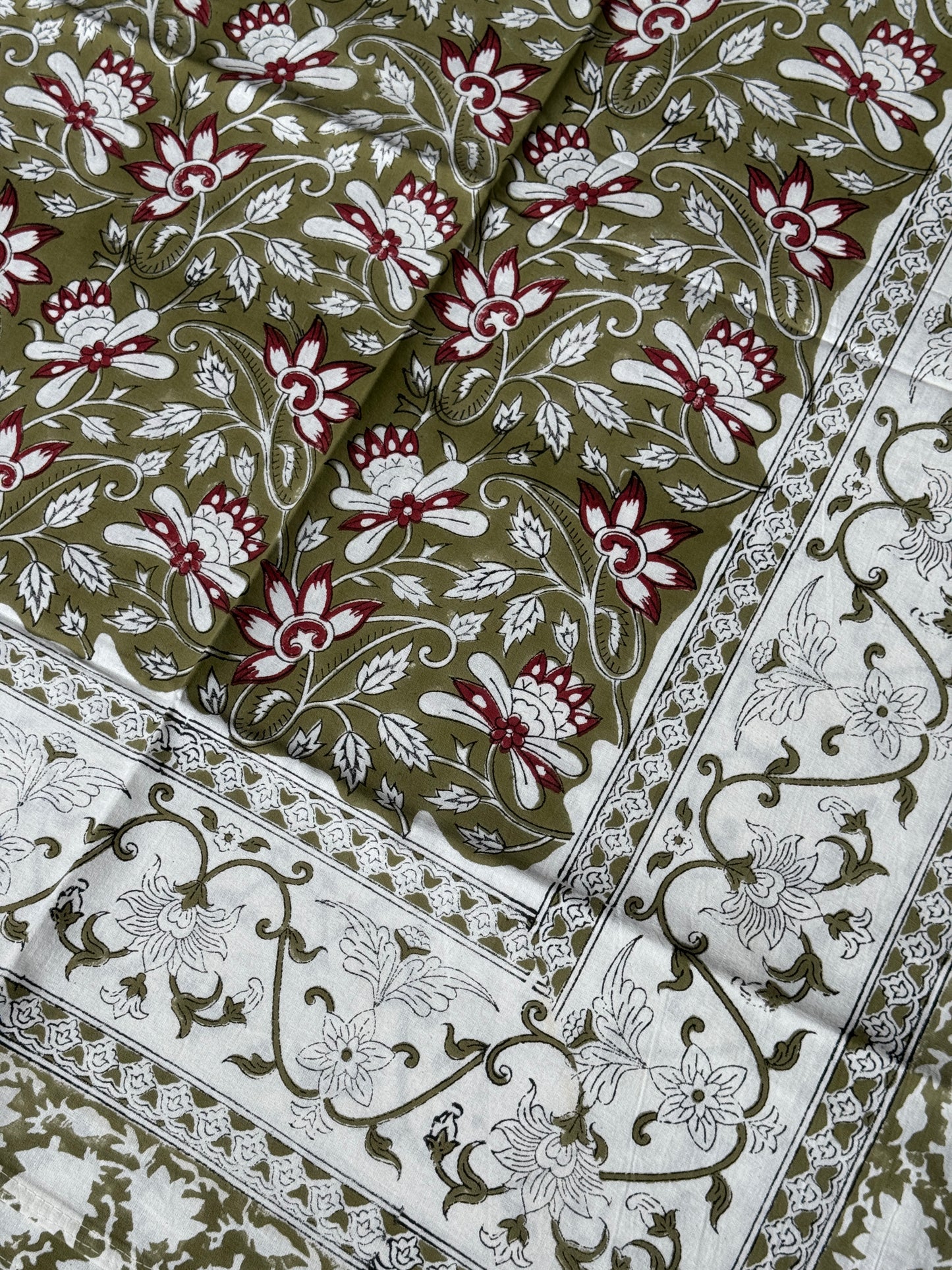 Single bedsheet / blanket in hand block printed pure cotton - multiple designs available