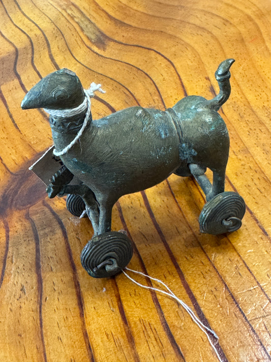 Navagunjara / Nabakunjar- Vintage brass decor with wheels - magical creature composed of 9 different animals