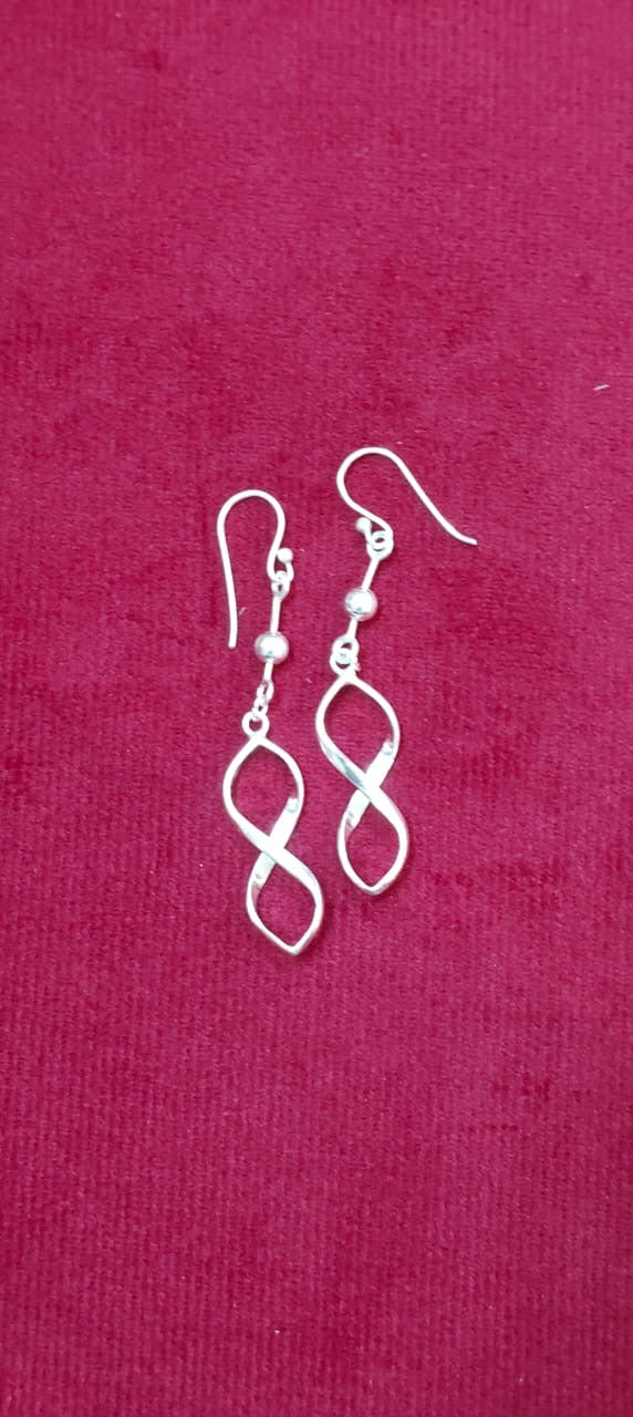 Infinity drops hooks earrings in 92.5 sterling silver