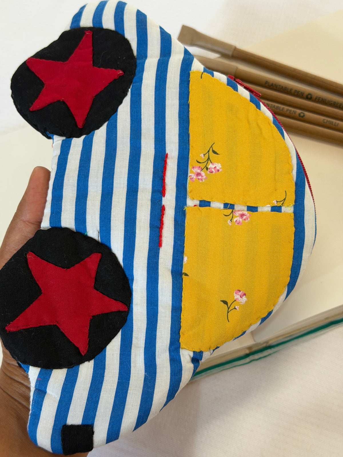 Car shaped pencil pouch with zipper closure - color options available