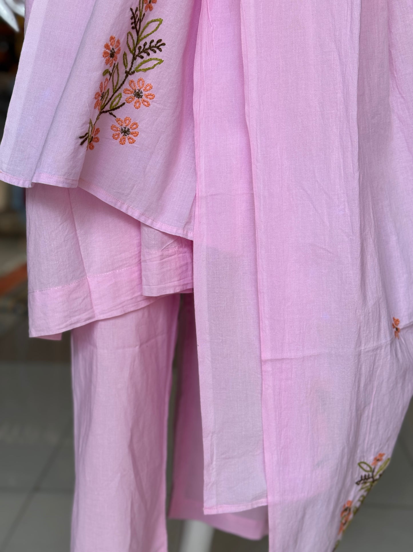 Hand embroidered empire line / Alia cut cotton 3 piece suit set - colour options available