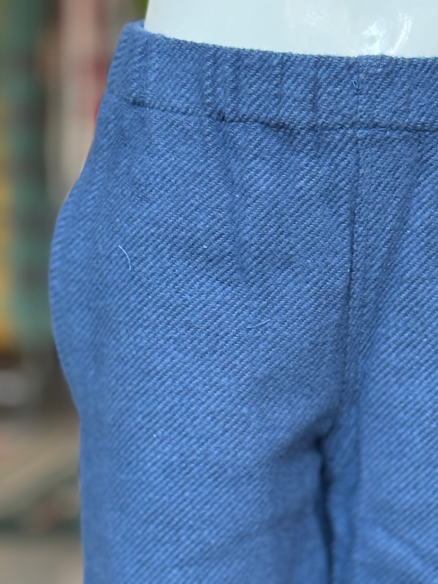 Deep sea blue flared pants for girls with side cuts