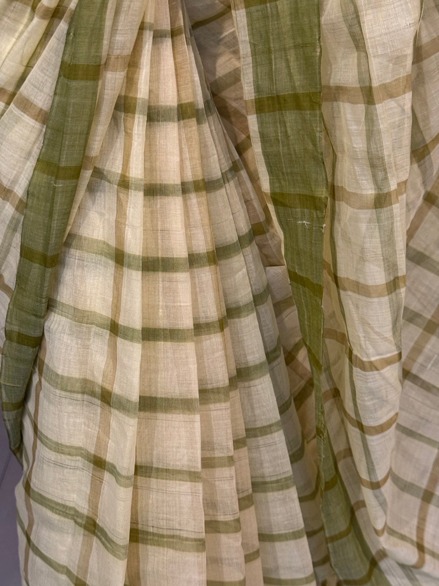 Checkered light weight soft handloom Bobbili cotton saree - multiple colors available