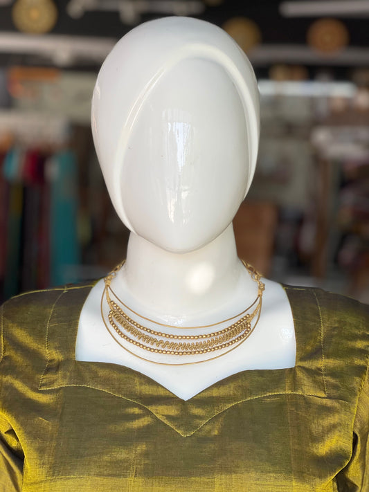 5 step brass dokra handcrafted choker neckpiece with beads