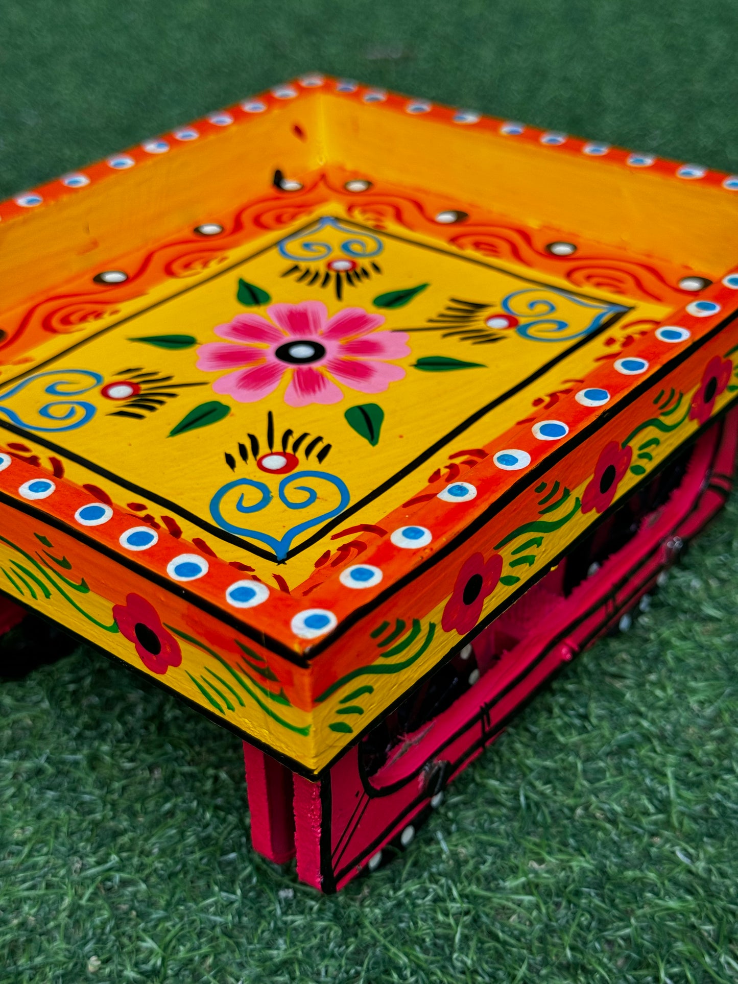 Hand painted wooden decorative thela / Bandi