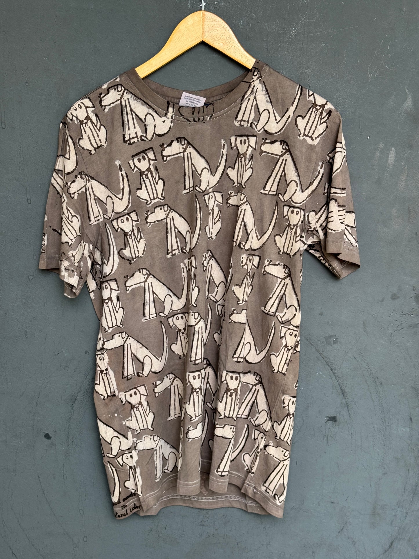 Quirky tees - hand block printed, natural dyed, mens cotton t-shirt