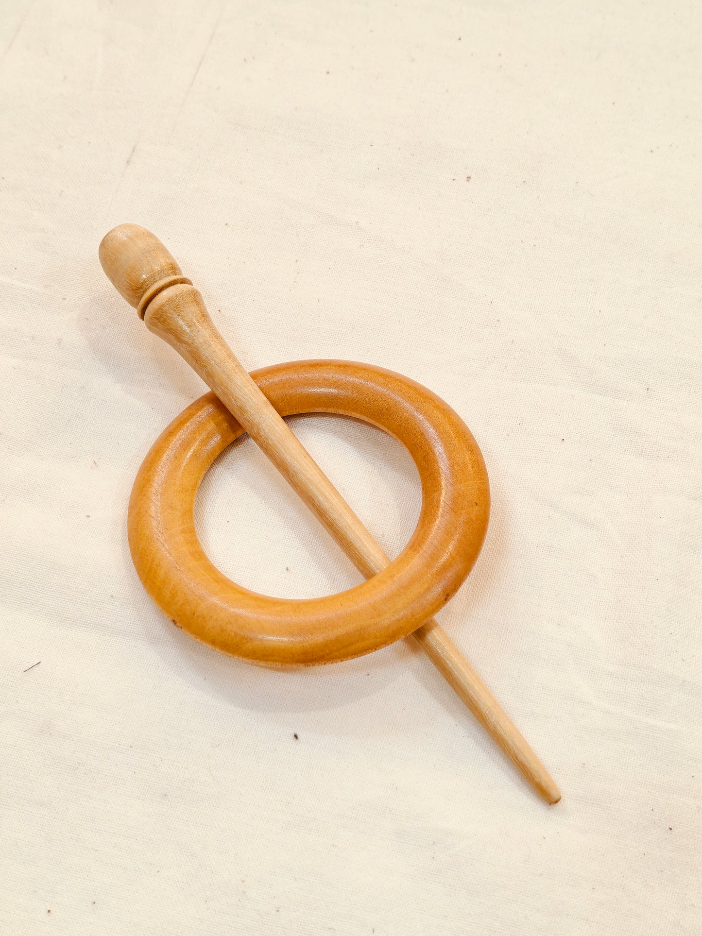 Shawl pin - 2 piece ring and pin set - handcrafted in wood