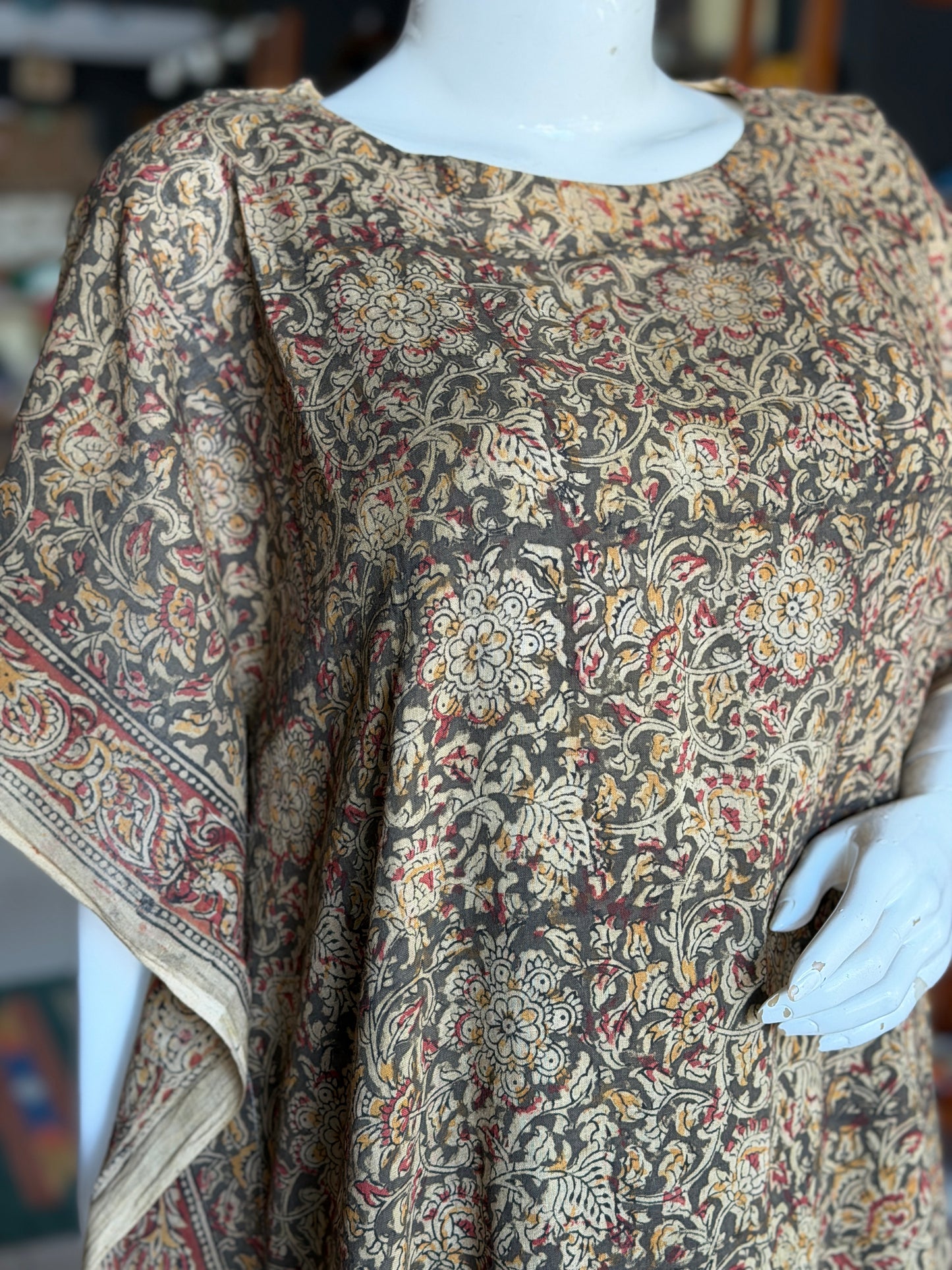Kalamkari kaftan kurti - soft cotton with hand block prints - designs n colors options available