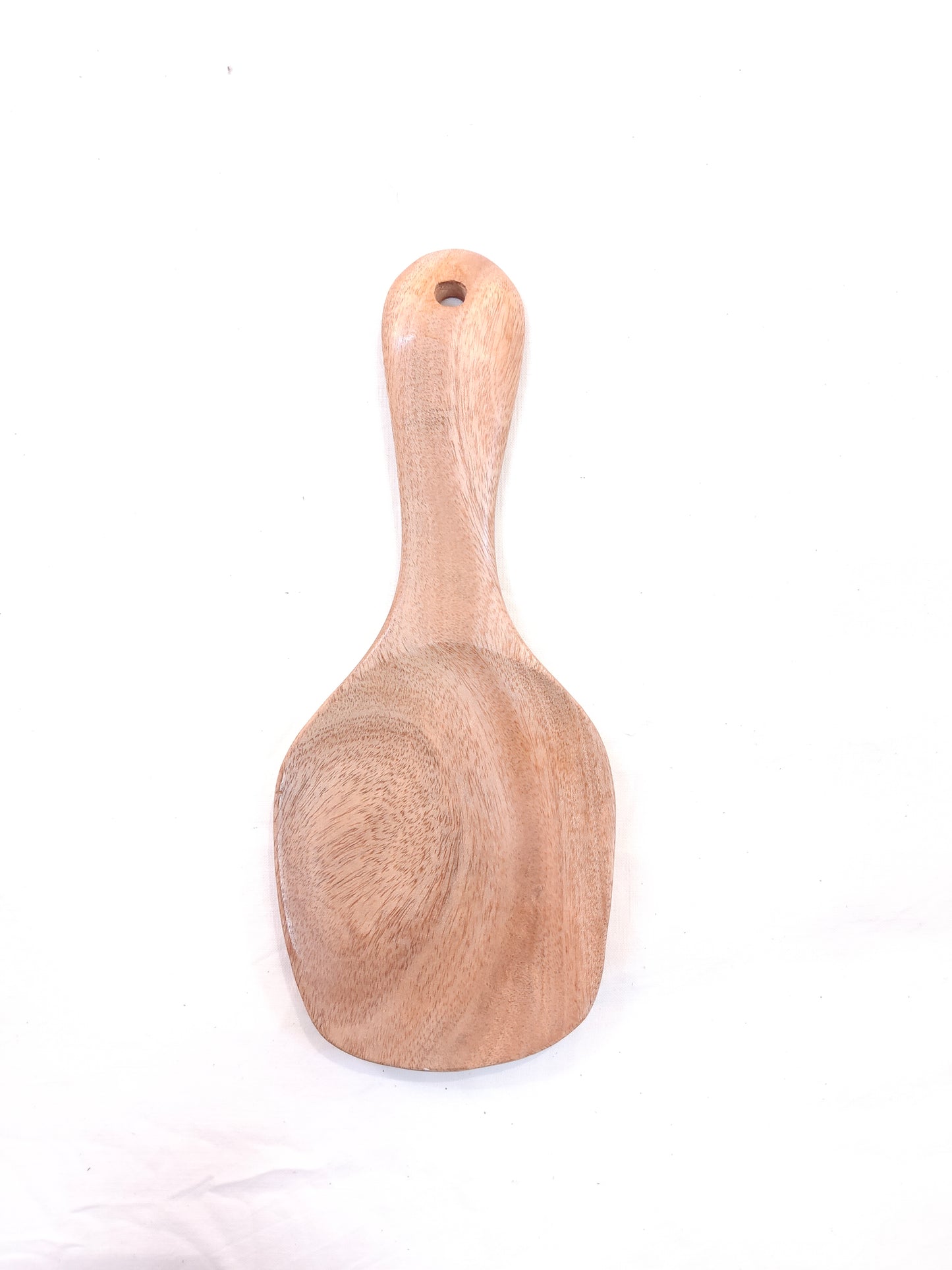 Wooden rice serving paddle spoon - handcrafted in neem wood