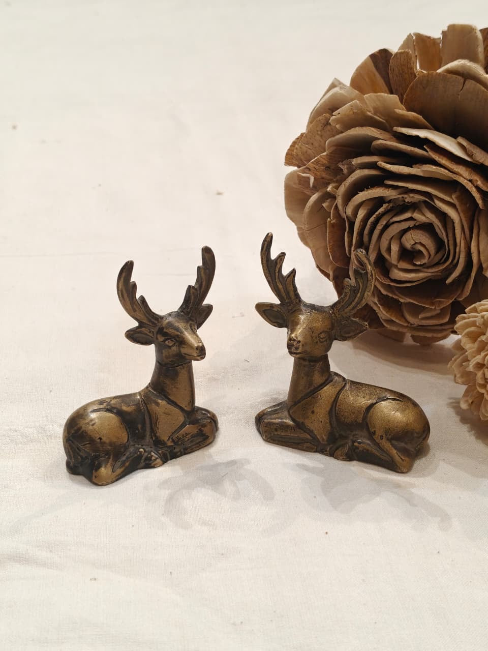 Dearest deers party  - brass miniature  6 piece set with deers in different poses