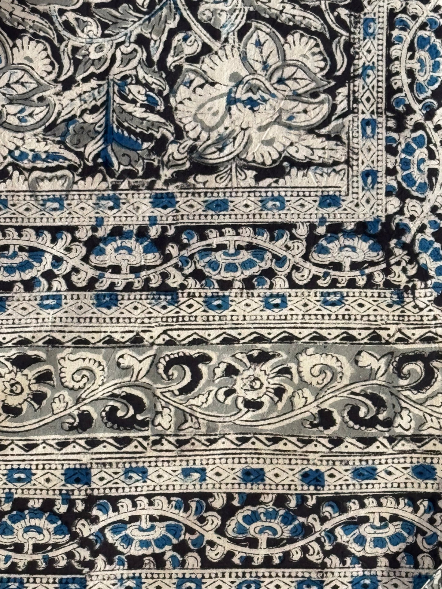 Kalamkari hand block printed super king bedsheet