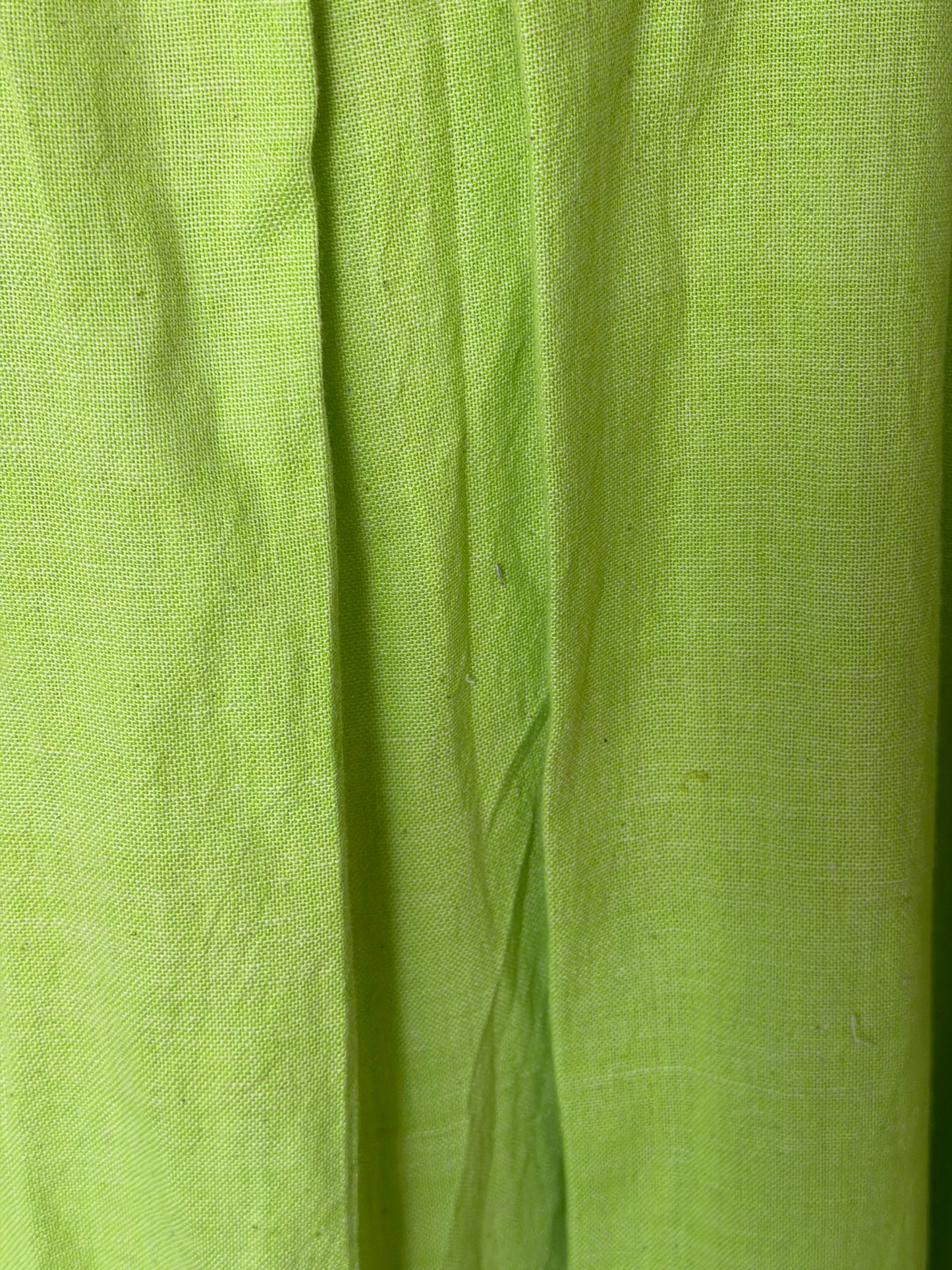Lime green plain cotton hand spun, hand woven collared dress