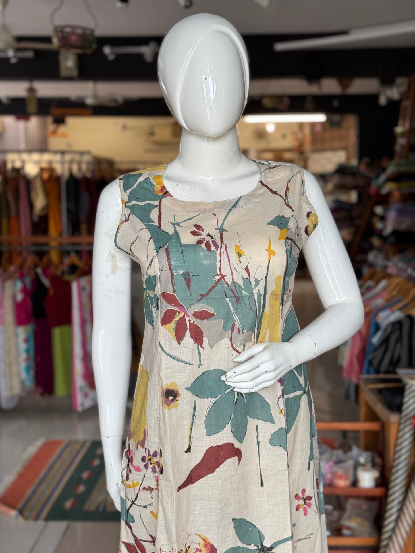 Floral print sleeveless cotton kurti, flared pants - coord set , 2 piece - multiple colors options