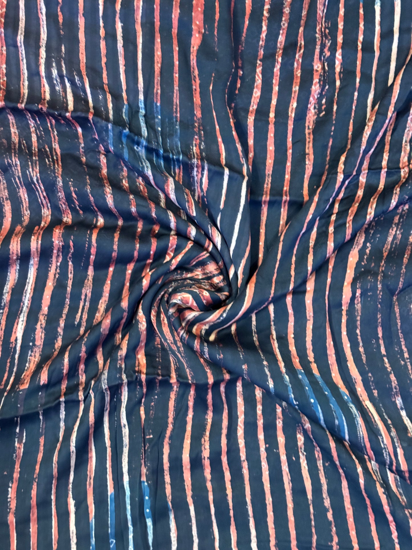 Ajrakh hand block printed modal fabric with unique designer prints