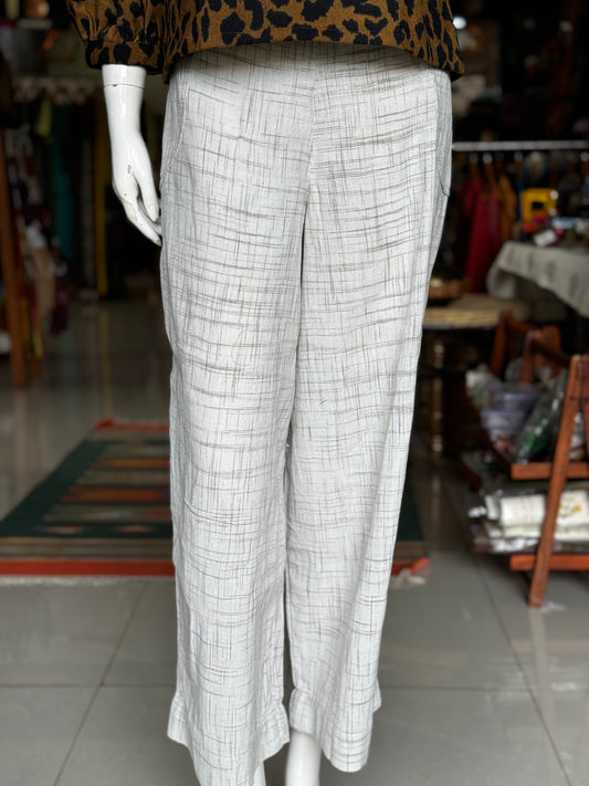 Off white hand spun hand woven cotton comfy pants