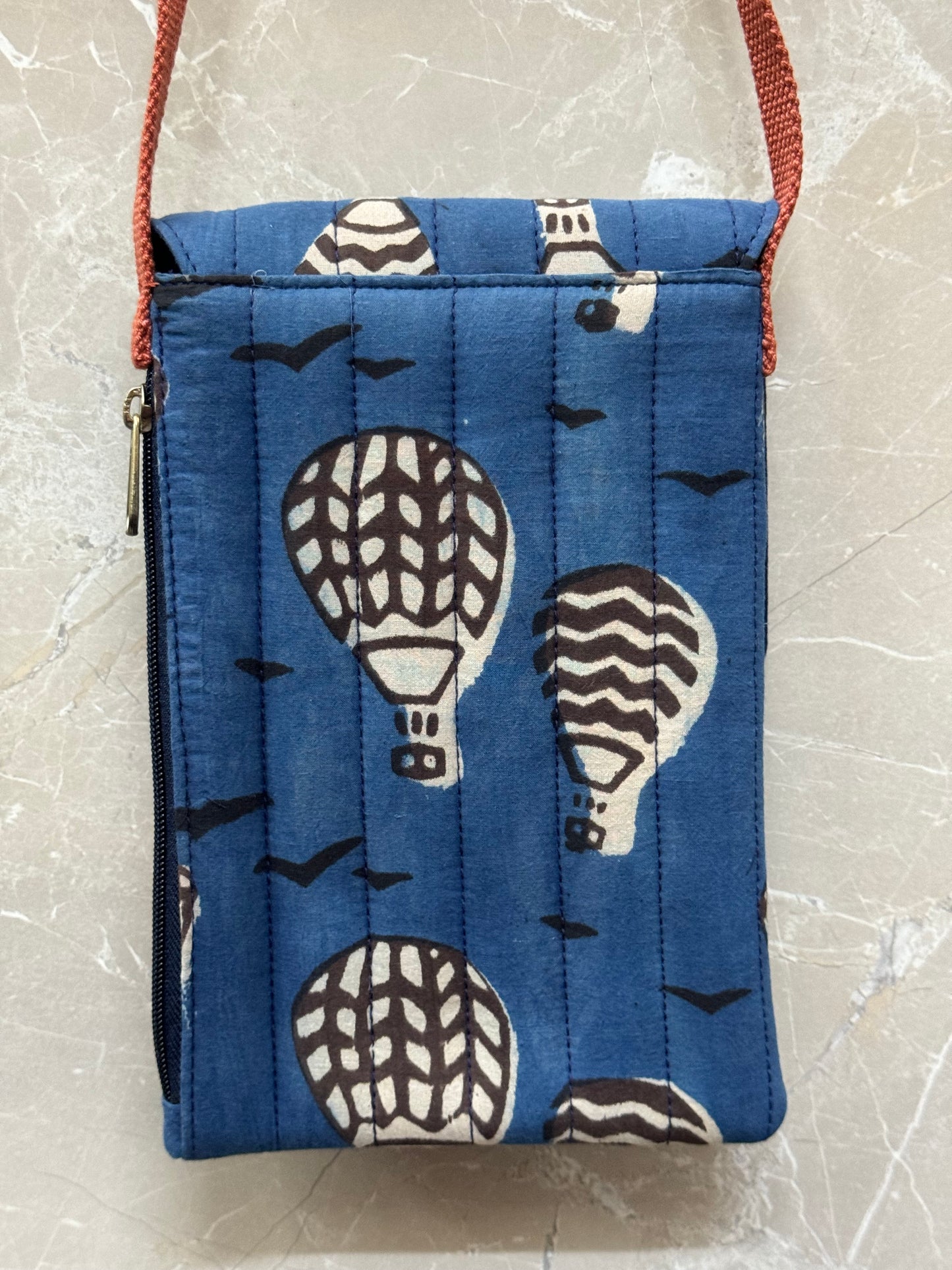 Quilted mobile phone fabric sling- carry your essentials