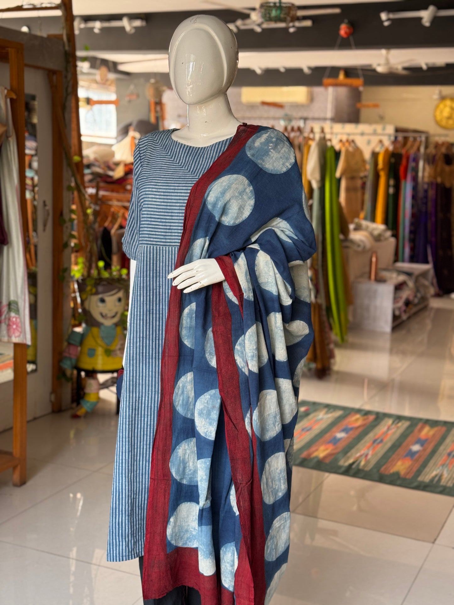 Hand block printed cotton dupatta - colour n designs options available