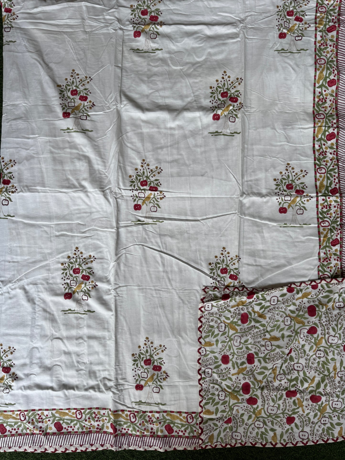 Comforter - cotton hand block printed king size reversible - multiple designs available