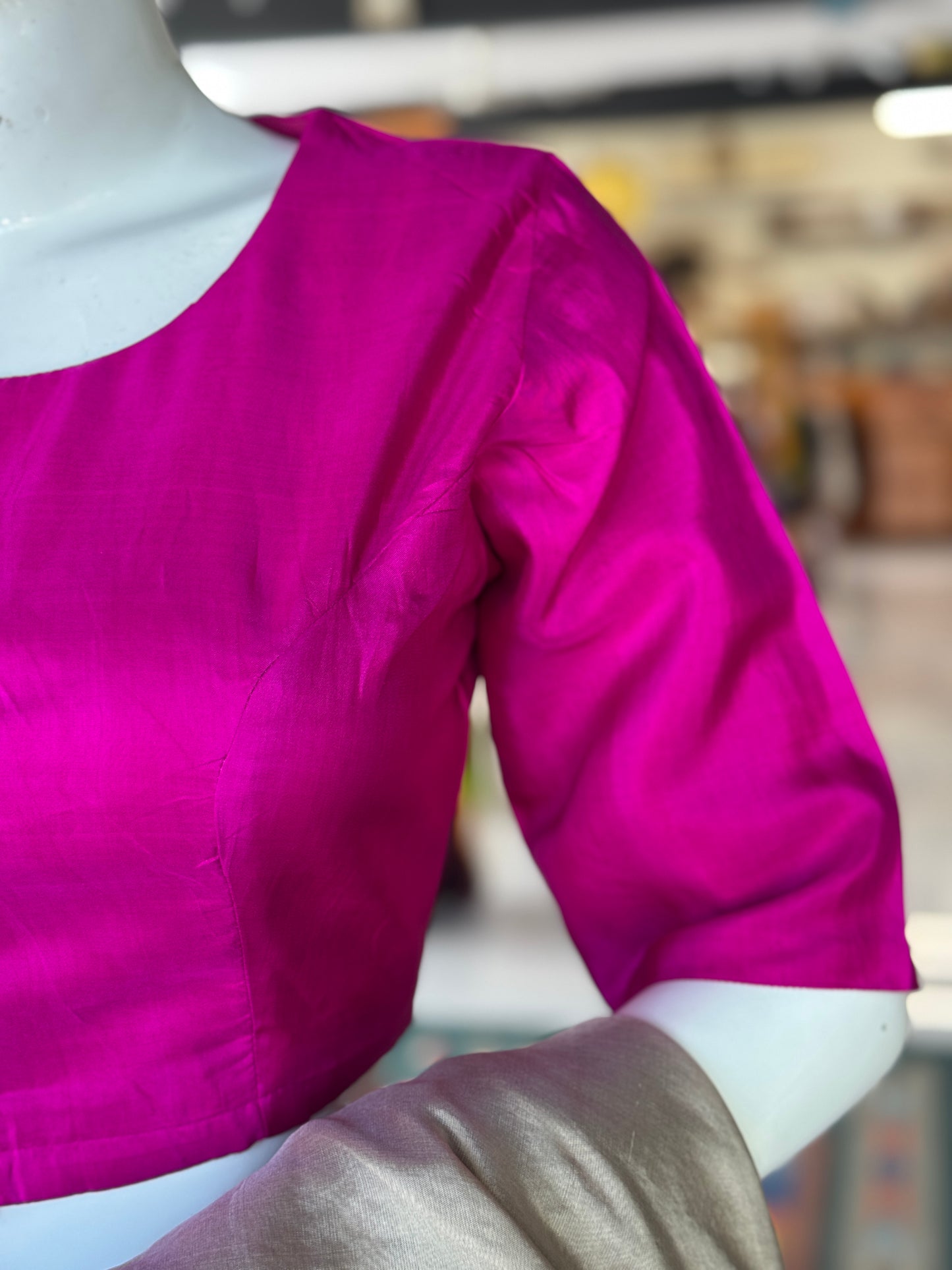 Purple soft pure silk handwoven front open blouse