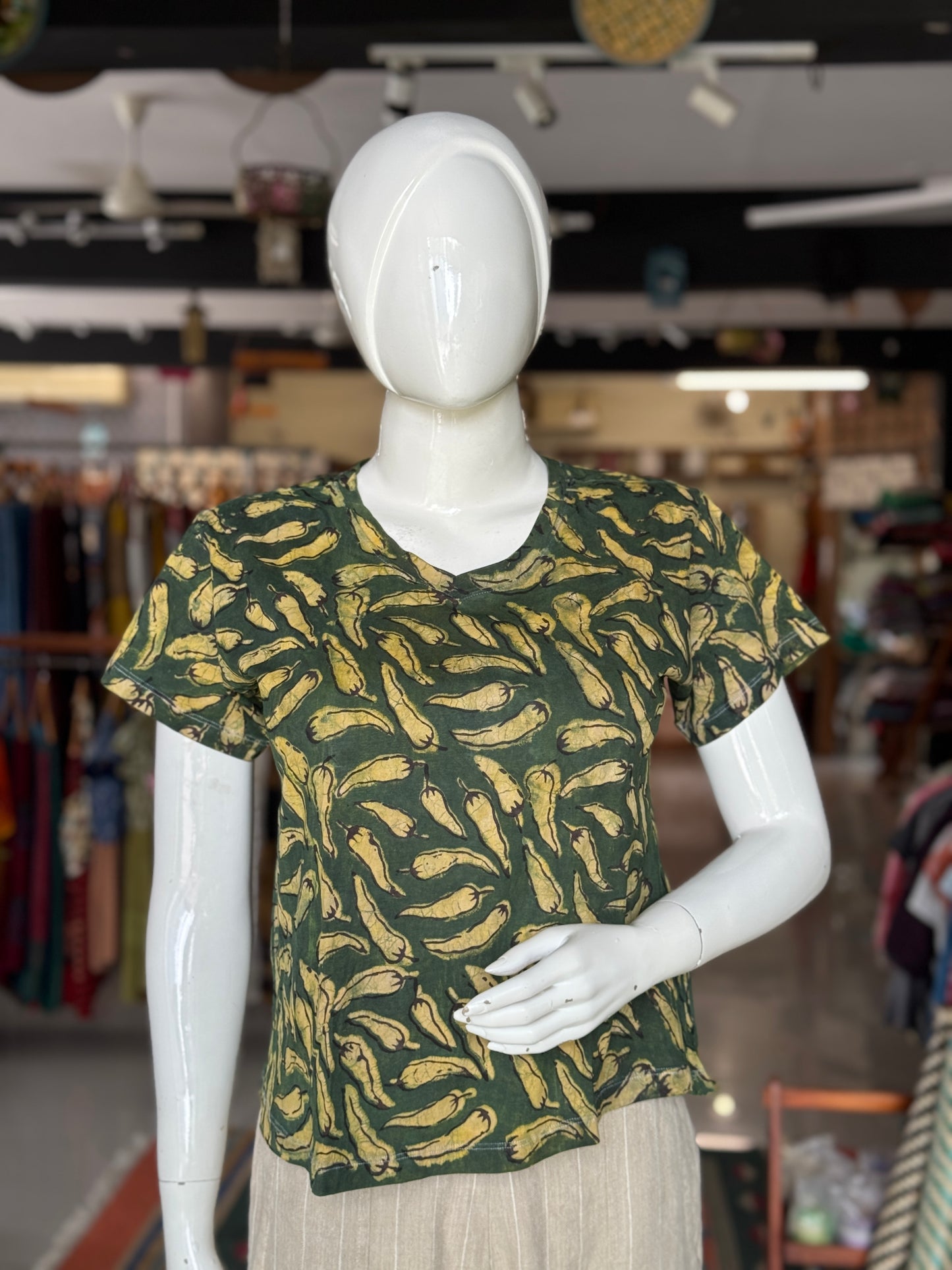 Beautiful cut womens tees - cotton, hand block printed, natural dyed tshirt for women - multiple designs and sizes