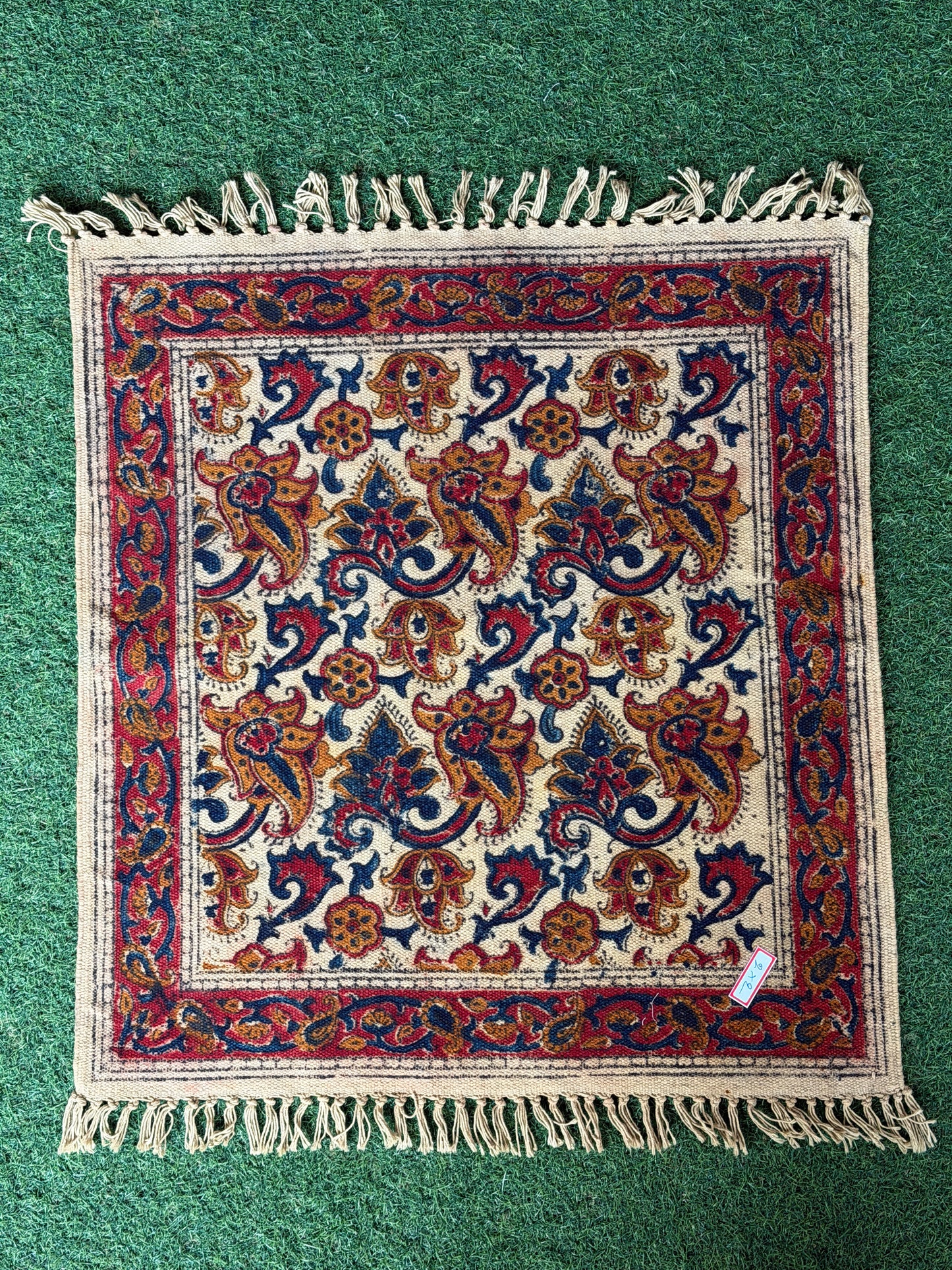 2 x 2 feet cotton Kalamkari hand block printed mat