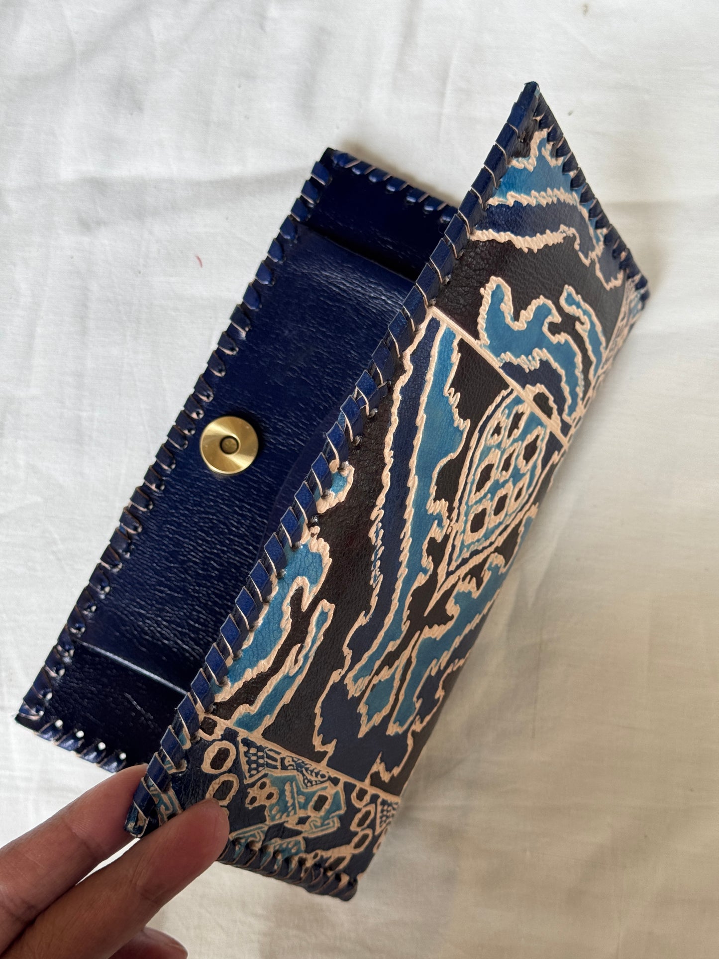 Leather hand crafted ladies wallet