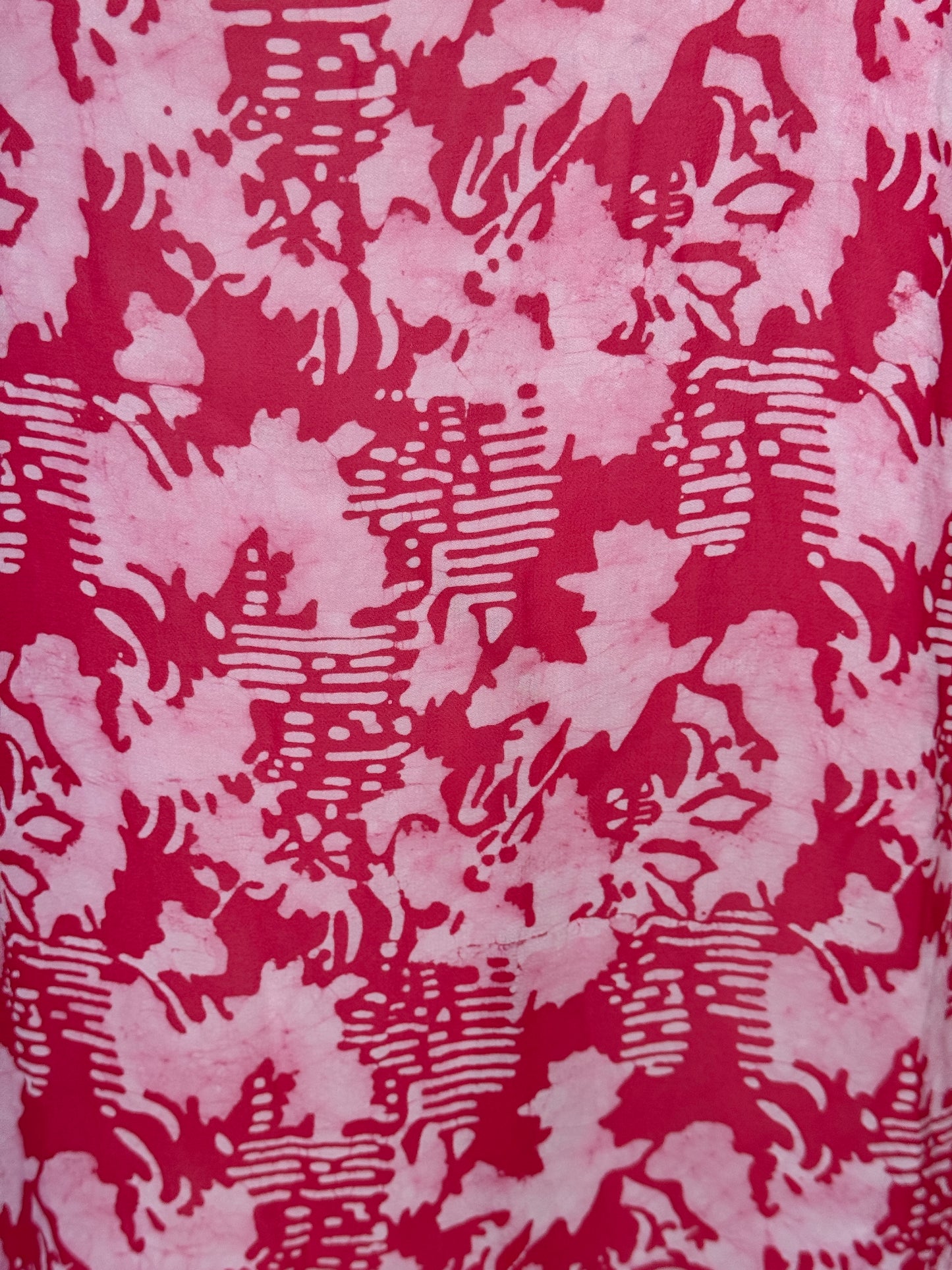 Pink and white hand batik georgette straight kurta