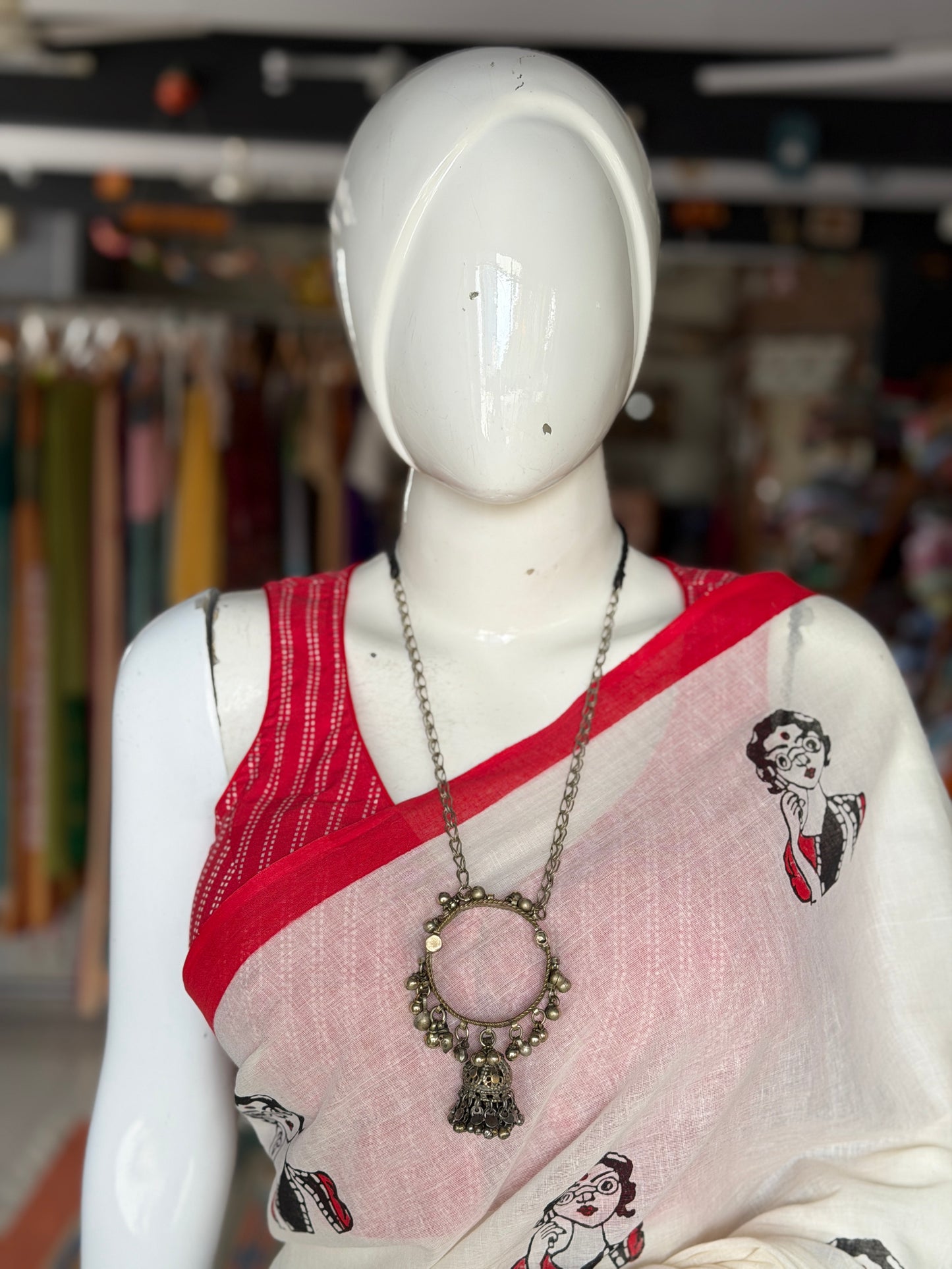 Vintage afghani necklace with kada, ghungroos n jhumki as a pendant