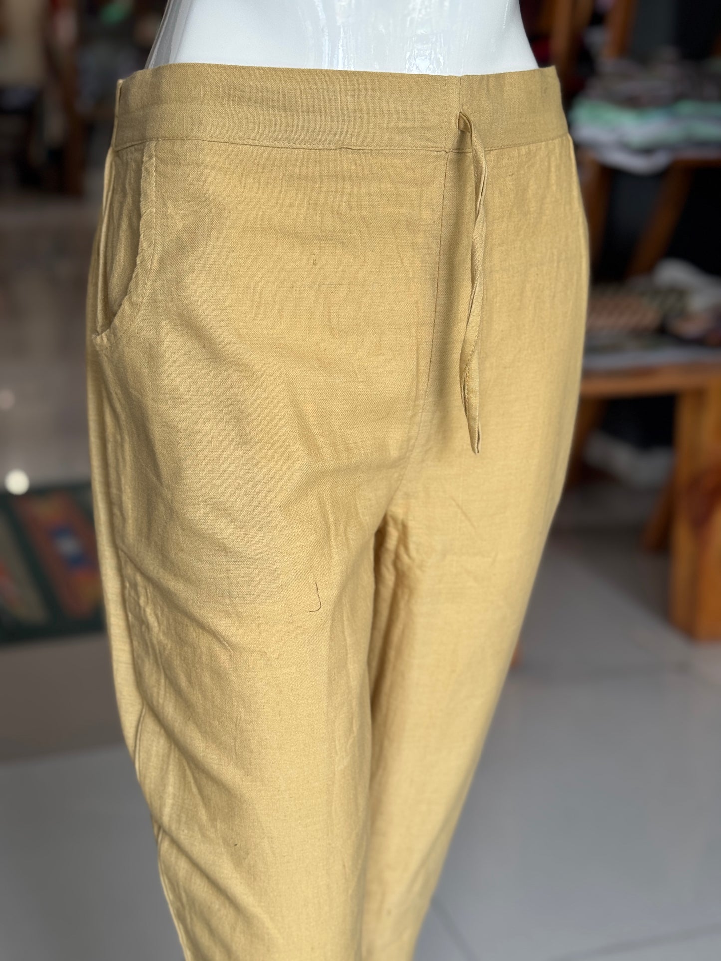 Cotton flex plain pants