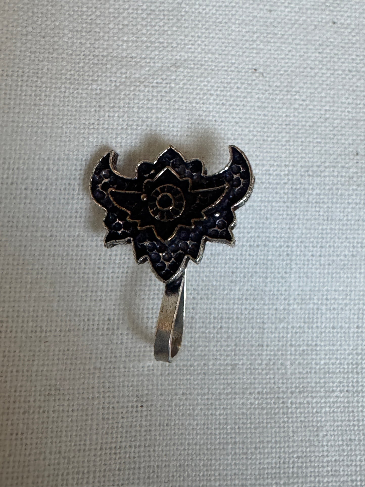 Nose pin - clip on, pressing style  - Silver plated brass - multiple designs available