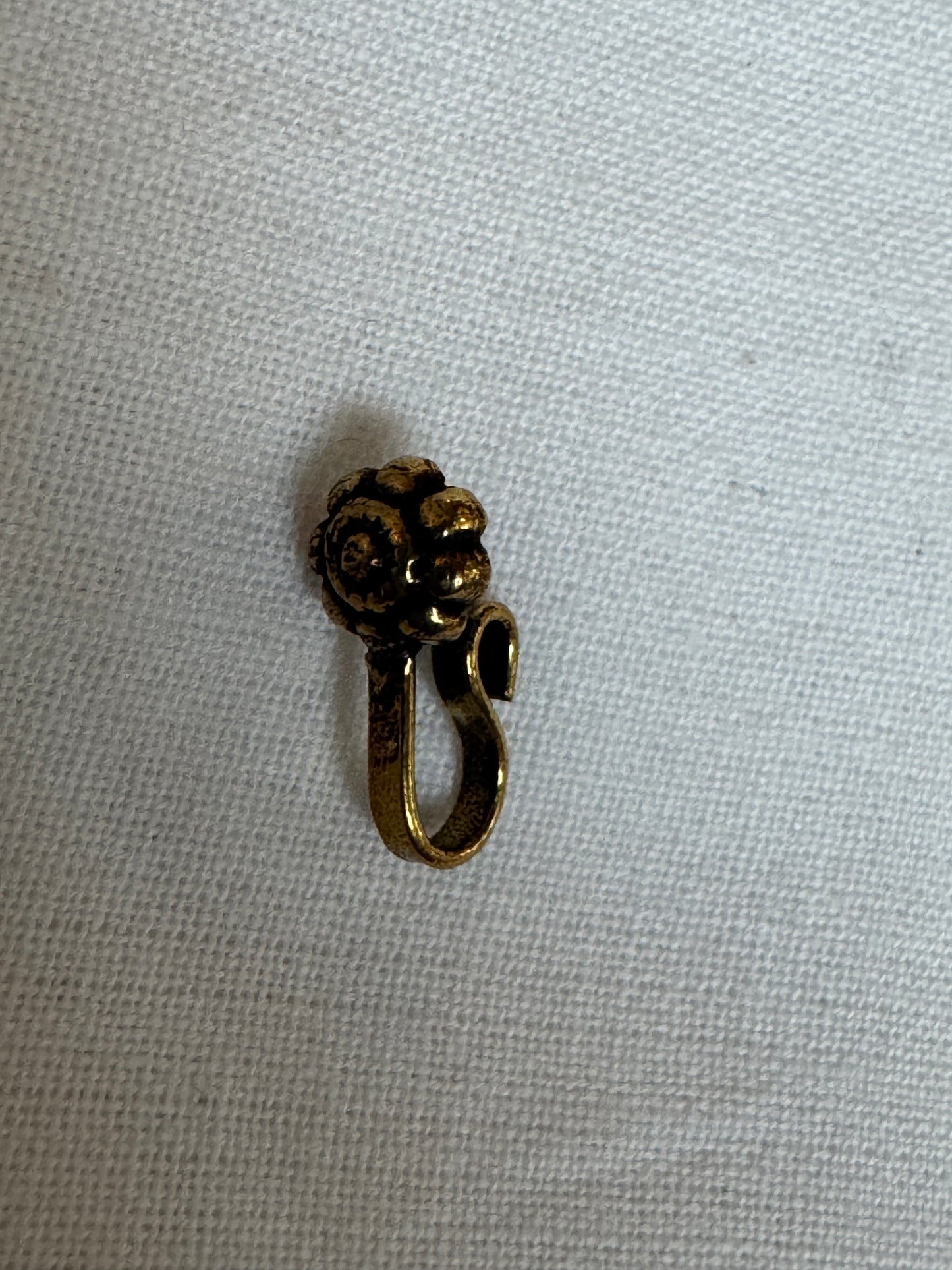 Nose pin - clip on, pressing style  - Silver plated brass - multiple designs available