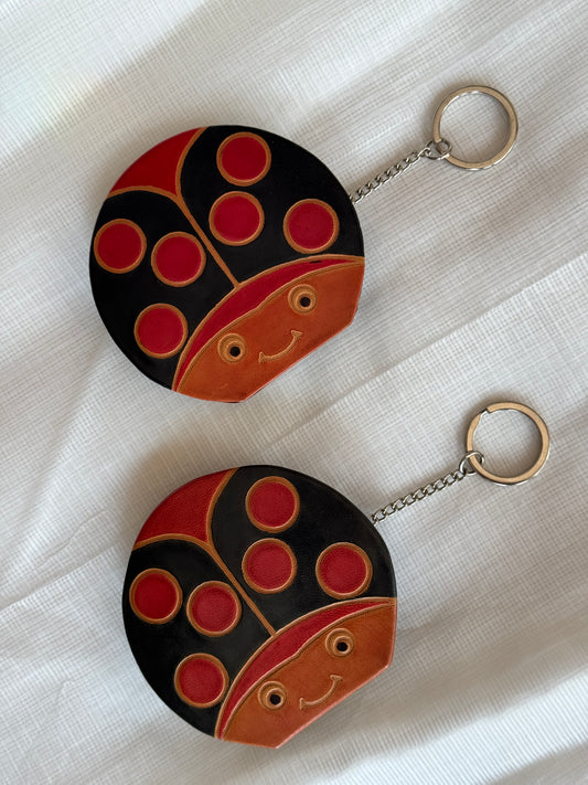 Cute leather handcrafted coin box key ring / bag charms - click to see design options