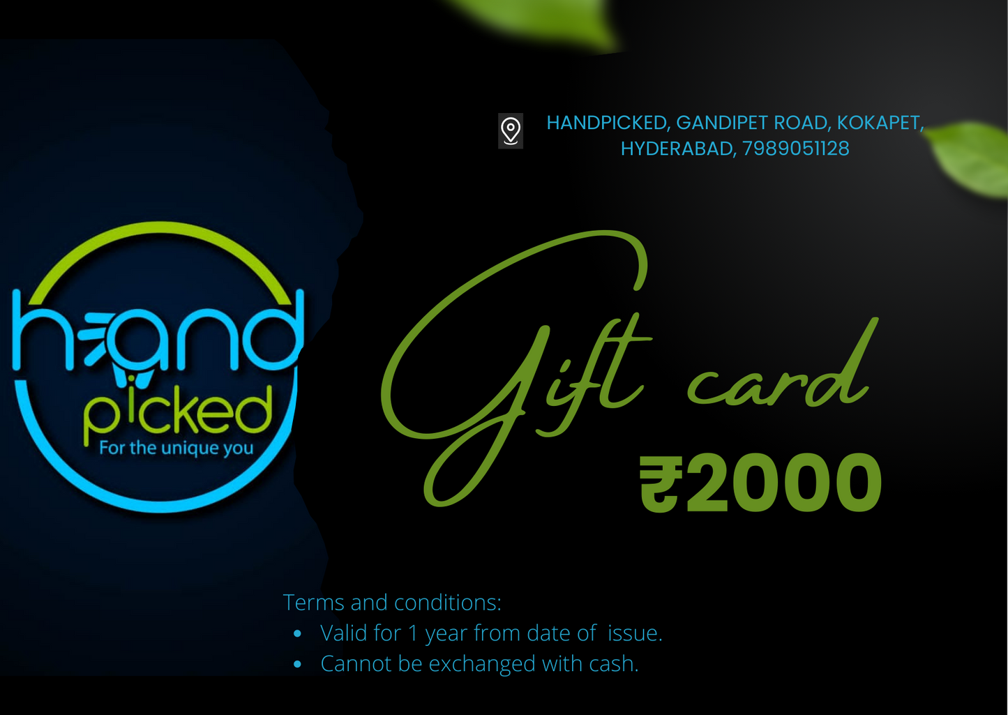 Handpicked gift card