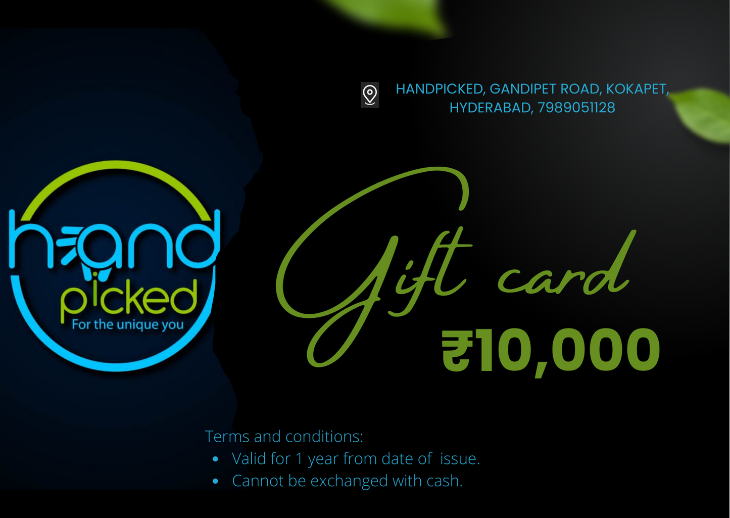 Handpicked gift card