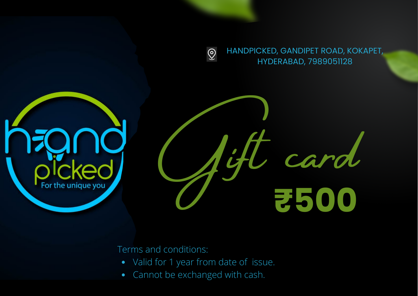 Handpicked gift card