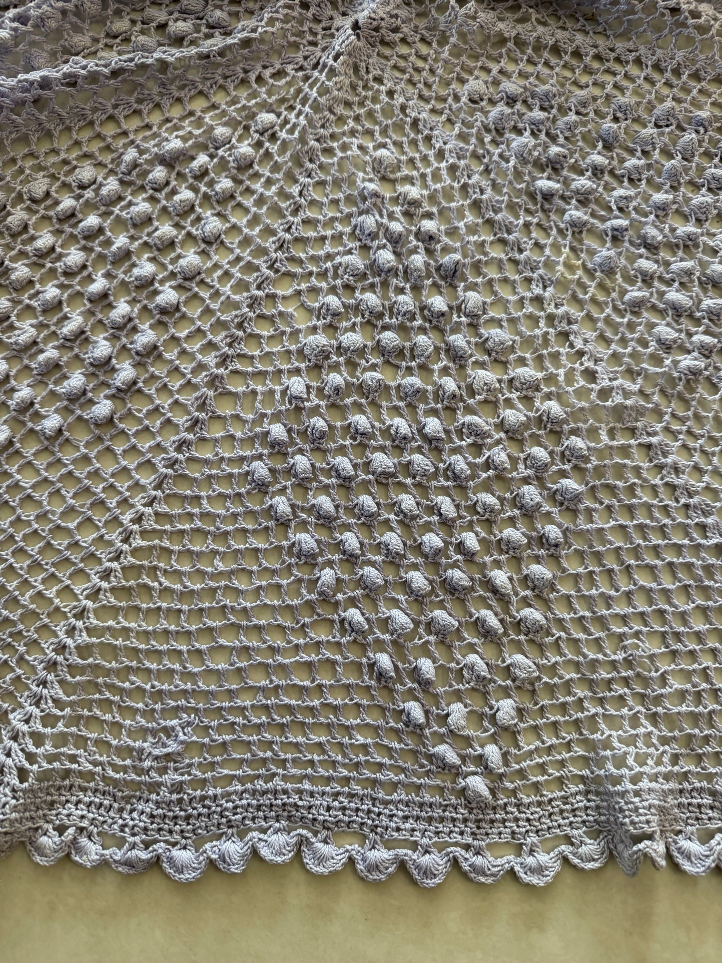 Hexagonal 30 x 30 fancy Hand Crochet center table cover - cotton yarn - colors available