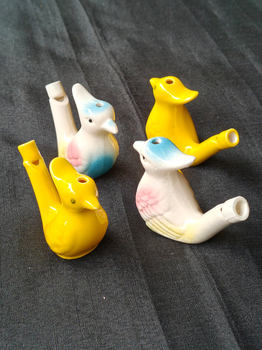 Clay / ceramic bird water whistle