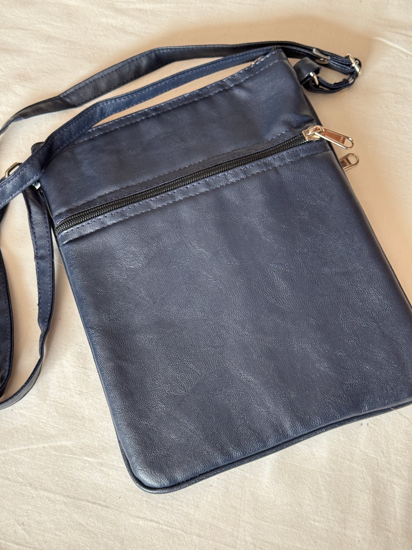 Sling bag with Kashmiri floral Aari embroidery - 3 zippers, adjustable length-  color options available