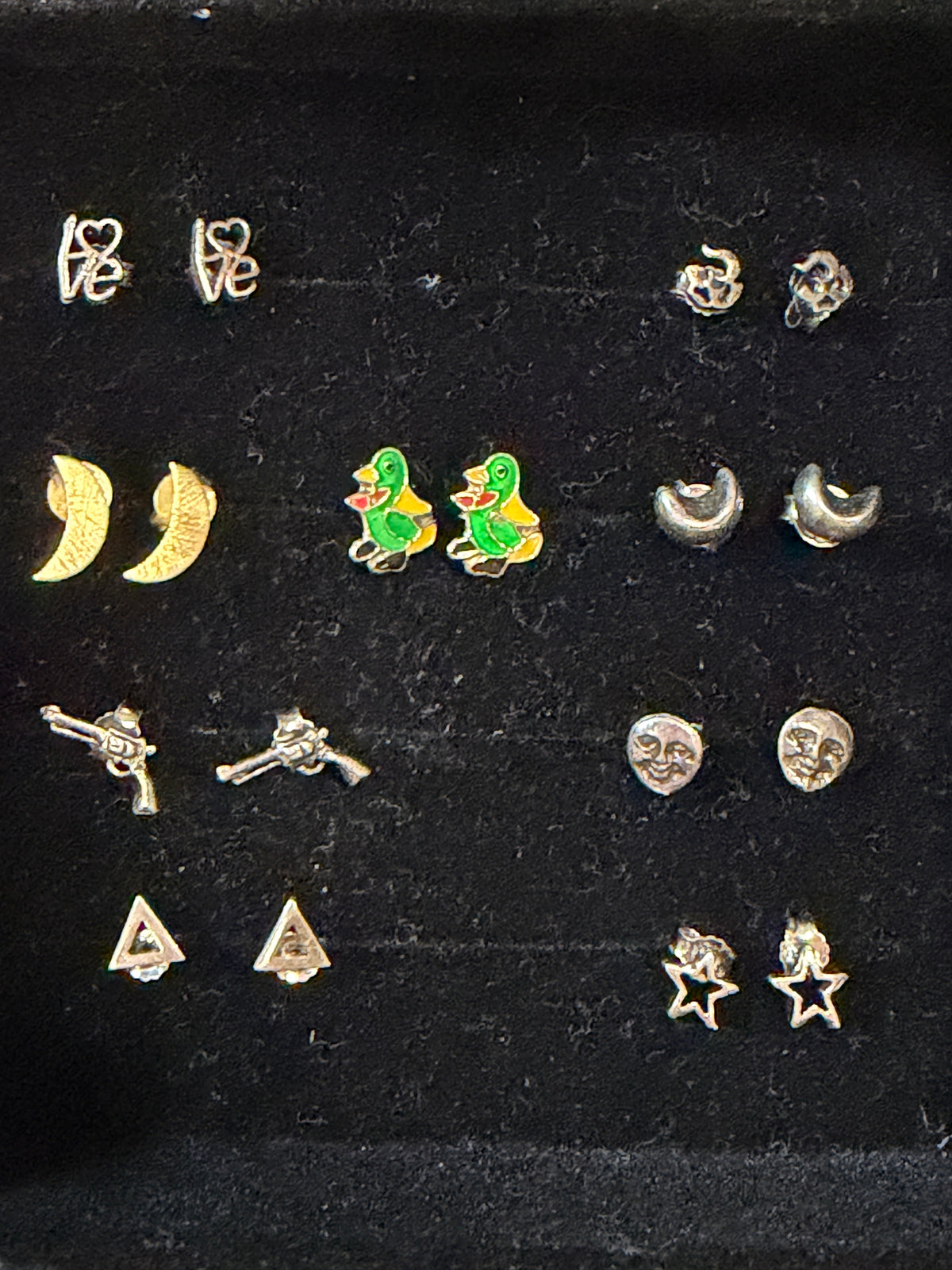 Tiny pure silver studs in cute designs for children