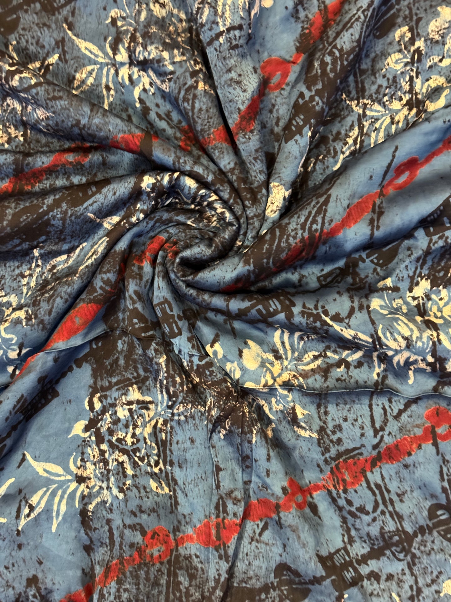 Ajrakh hand block printed modal fabric with unique designer prints