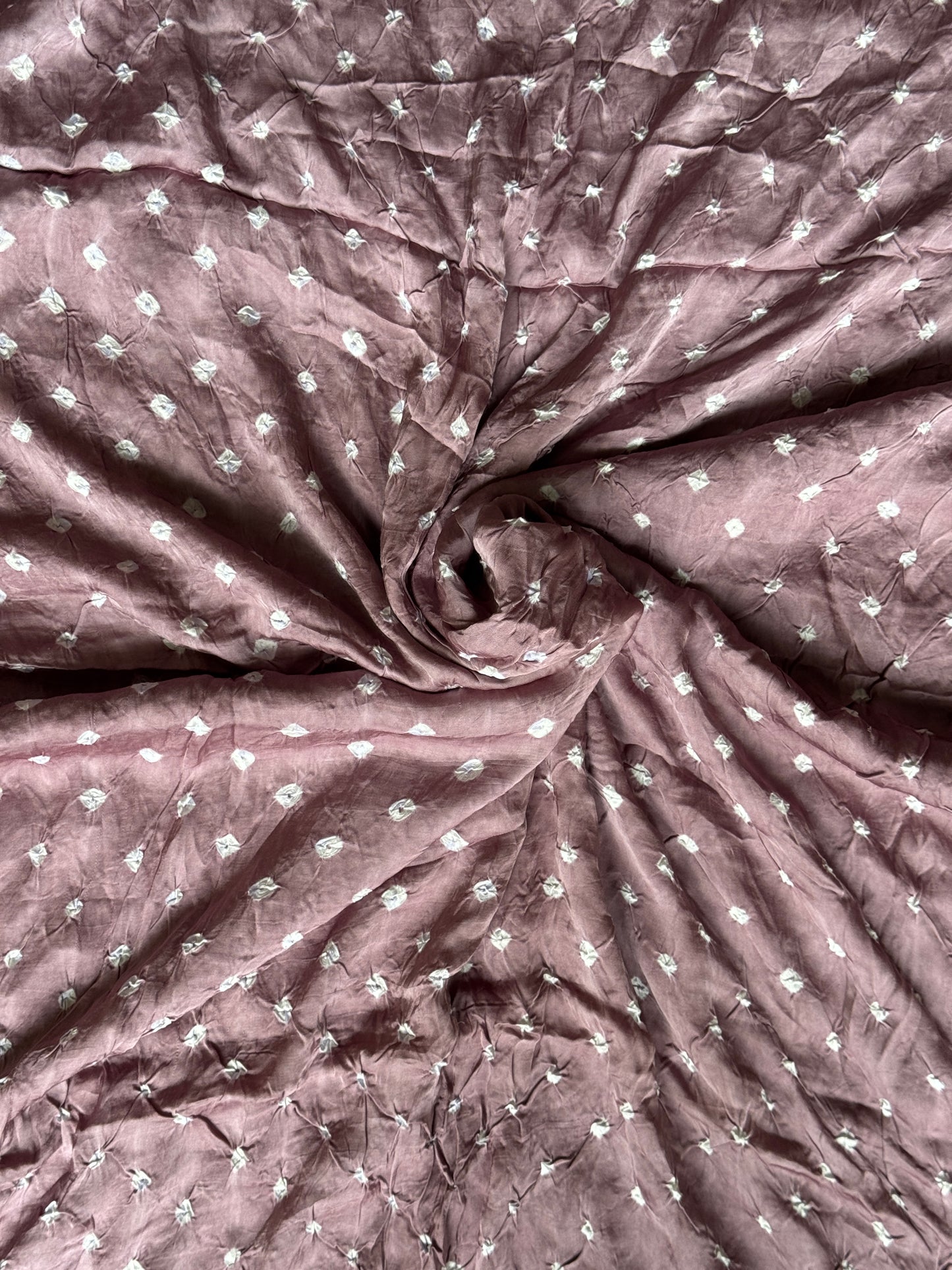 Mauve hand tie n dye bandini modal fabric