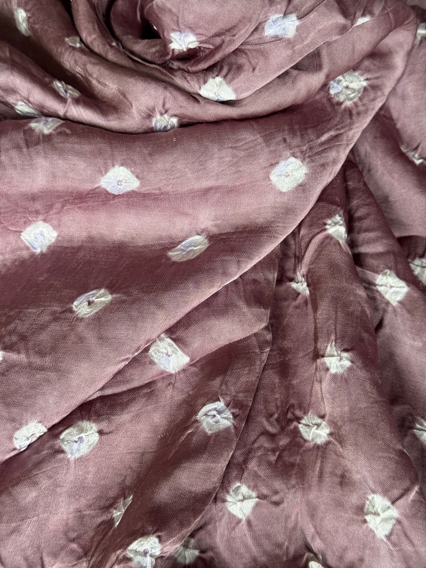 Mauve hand tie n dye bandini modal fabric