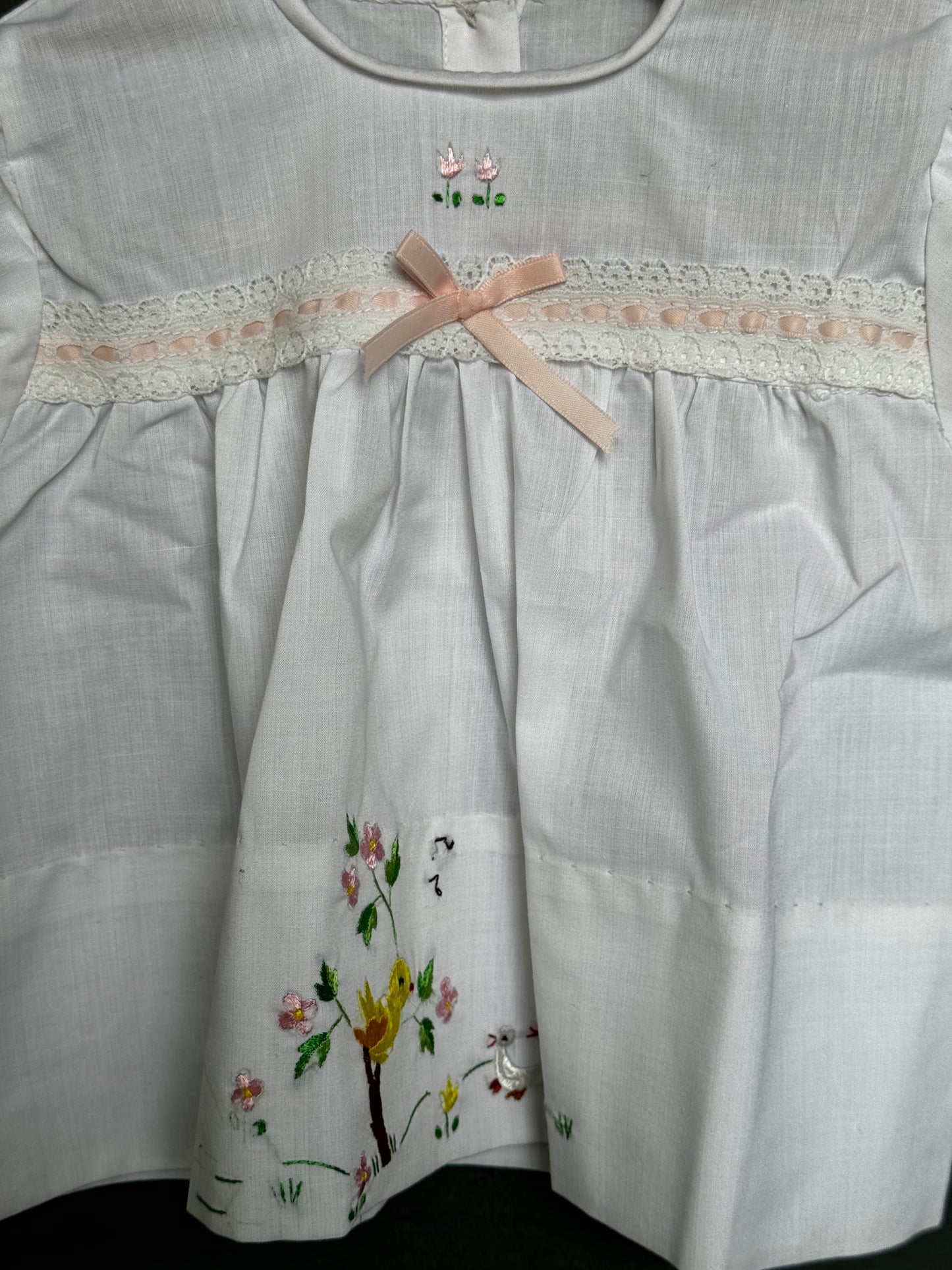 New born baby girl embroidered vintage look frocks