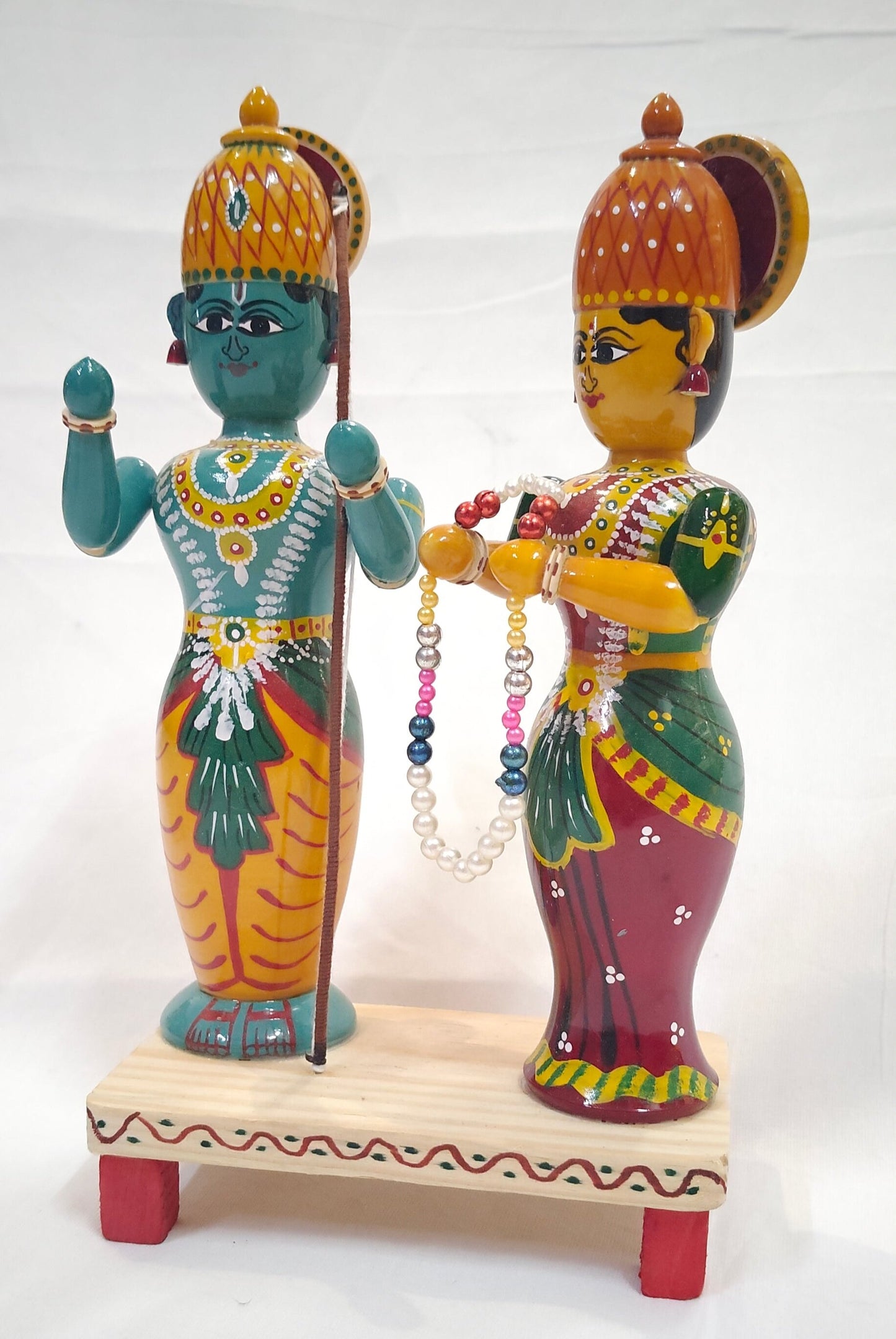 Sita and Ram wedding parinayam- Etikoppaka Wooden handcrafted  decor