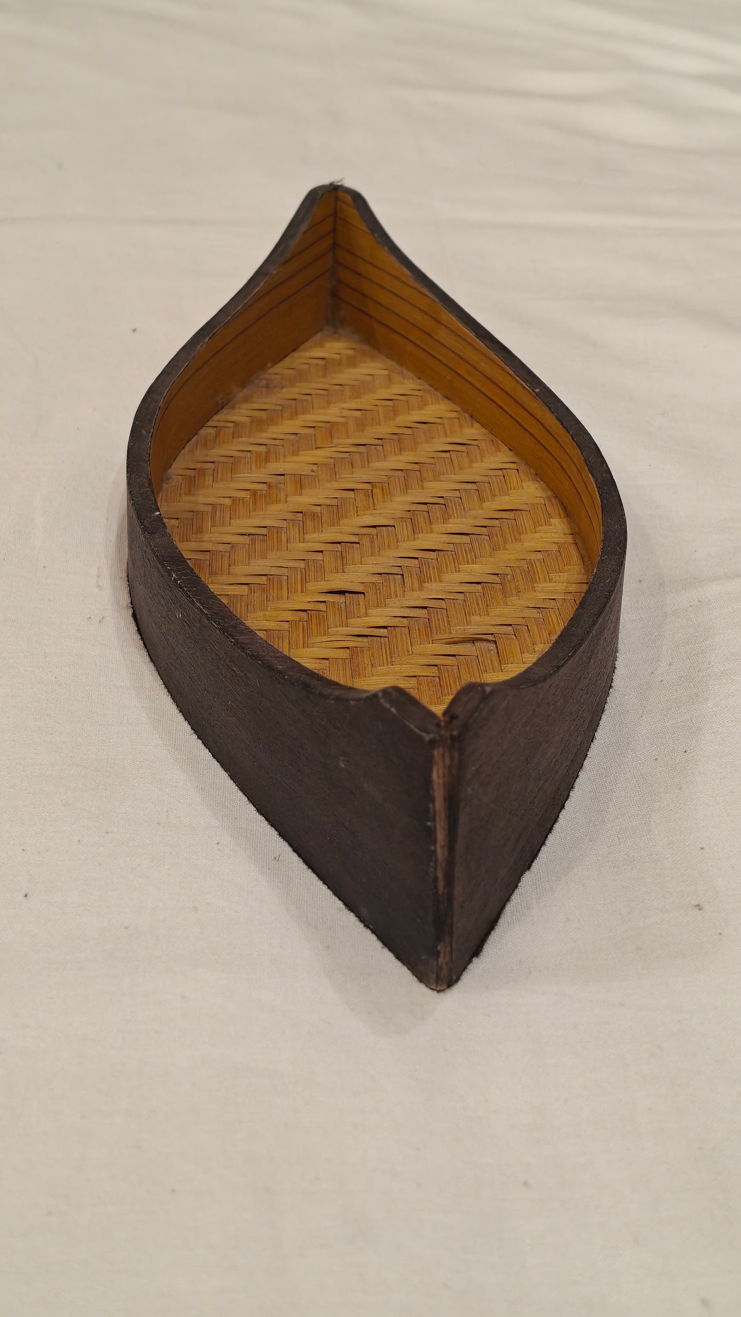 Black boat shaped wooden Handcrafted tray / platter
