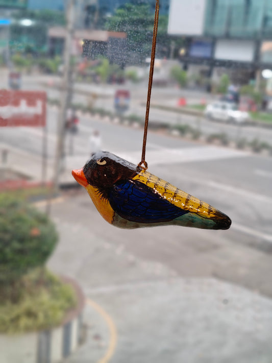 Kashmiri Papier mache hand painted bird hanging