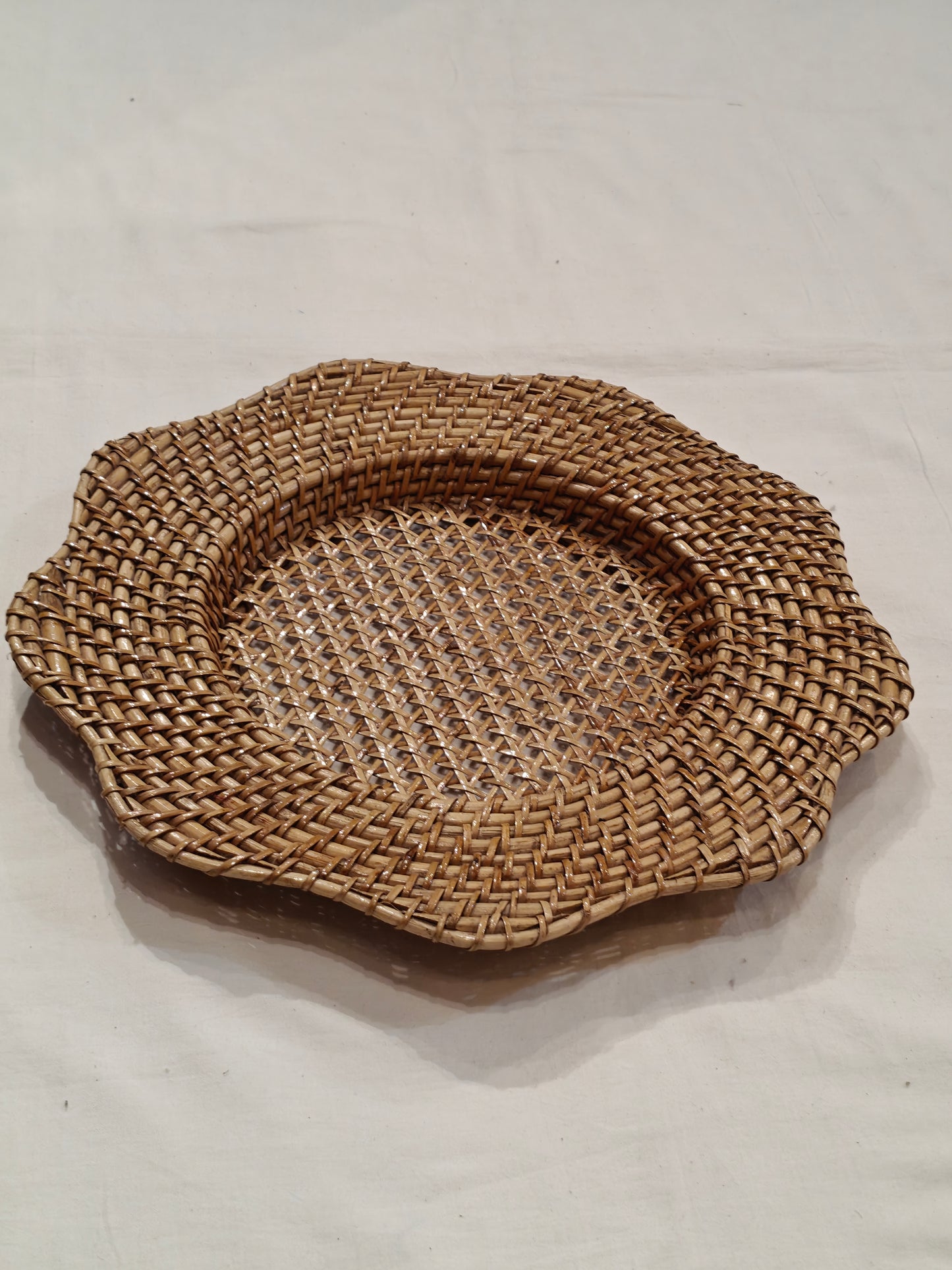 Flower shaped Handcrafted cane tray