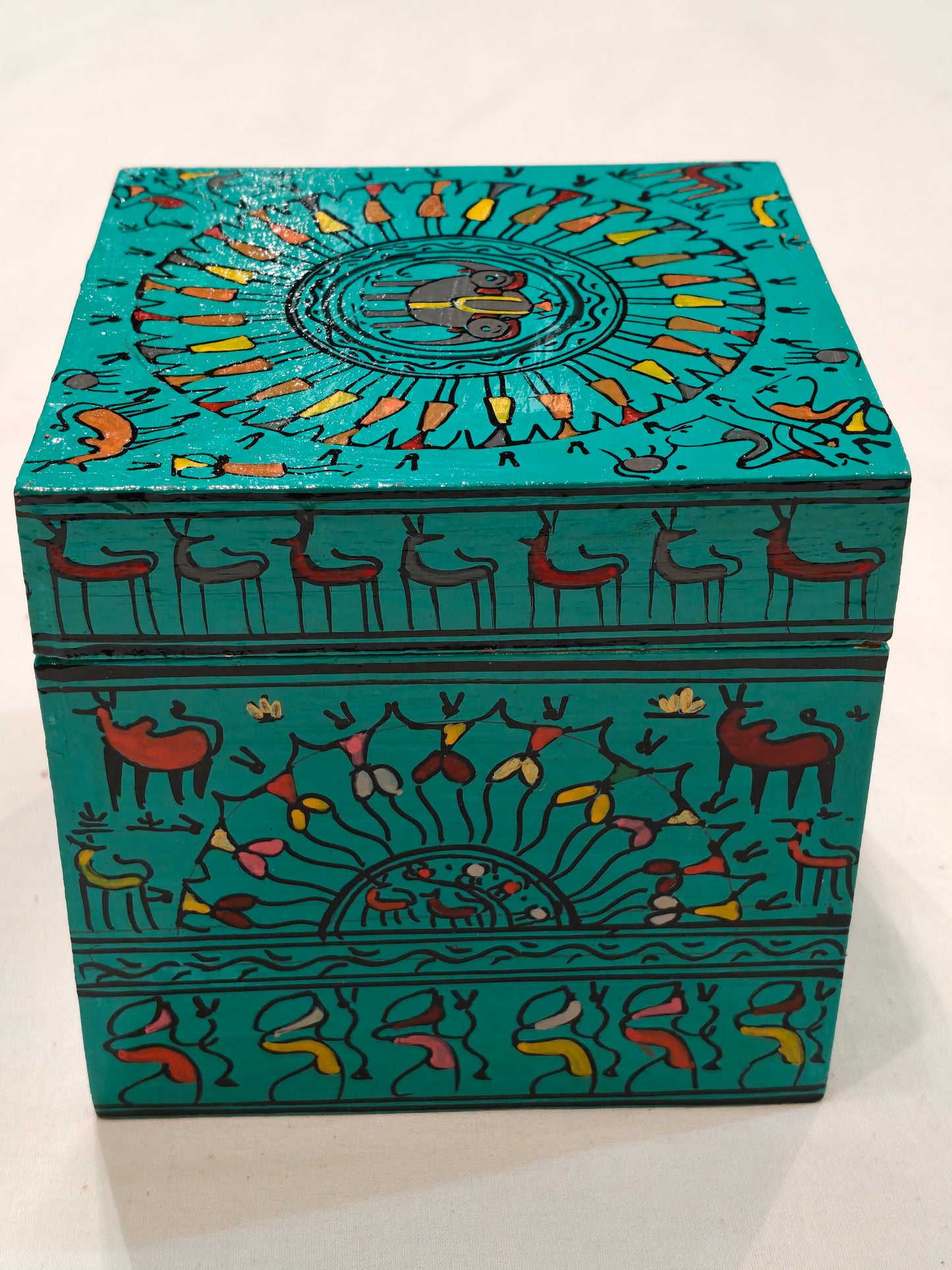 Tribal dances - Handcrafted and Hanpainted MDF box with lid