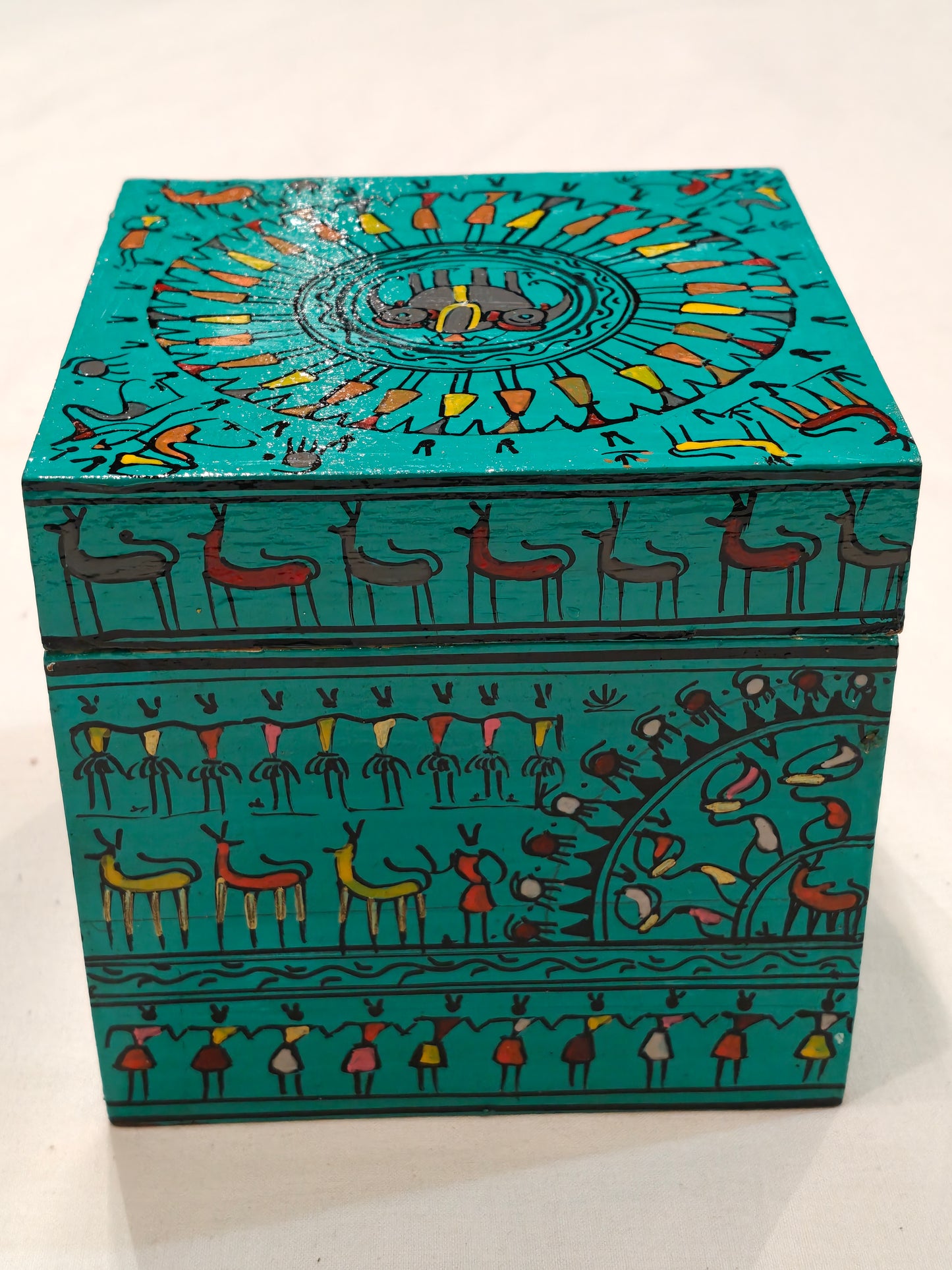 Tribal dances - Handcrafted and Hanpainted MDF box with lid